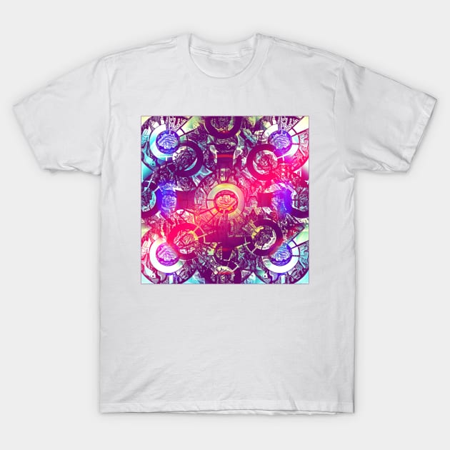 Golden Rose In Chaos Abstract T-Shirt by kenallouis